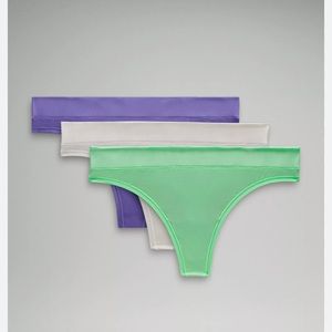 Lululemon UnderEase Mid-Rise Thong Underwear 3 pack size M NWT